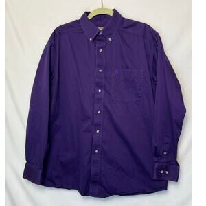 Ariat Men’s Size L Purple Long Sleeve Button-Front Western Shirt – Casual Cowboy